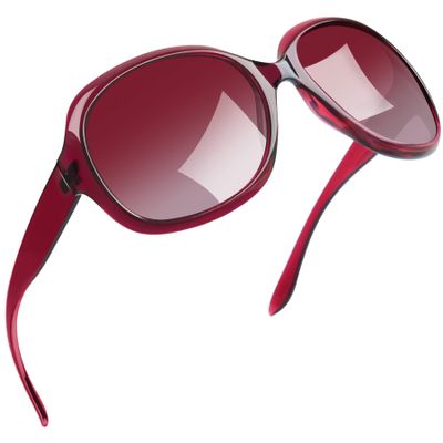 Joopin Transparent Rose Red Sunglasses for Women Polarized Oversized Ladies Sun Glasses Jackie Shades UV Protection Sunnies