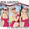 Joopin Transparent Rose Red Sunglasses for Women Polarized Oversized Ladies Sun Glasses Jackie Shades UV Protection Sunnies view 2