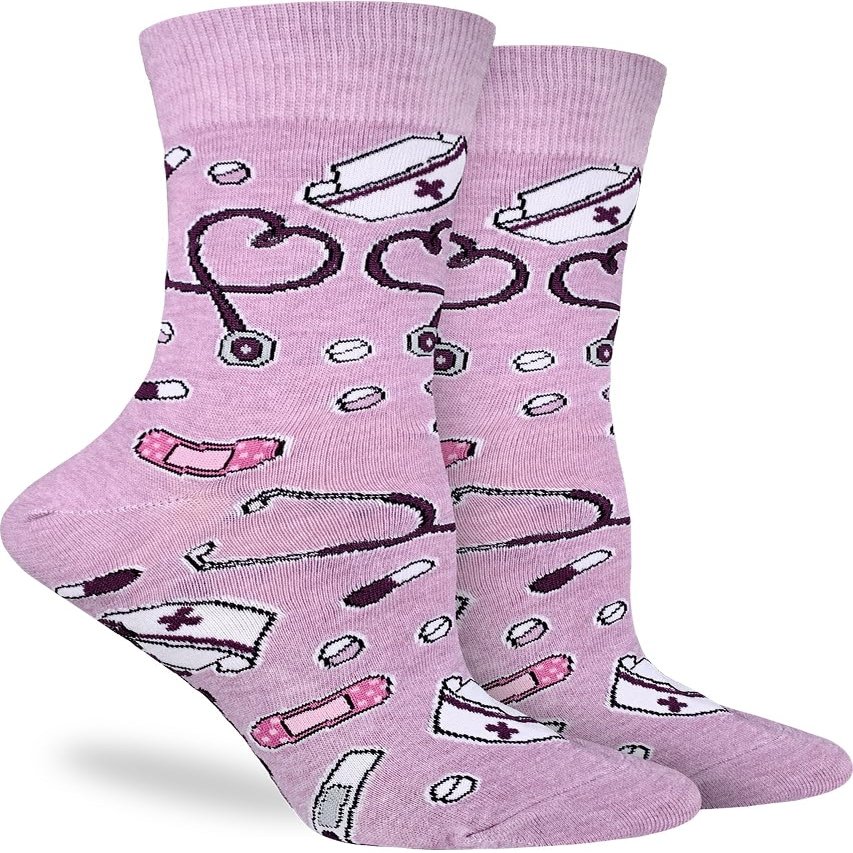 Good Luck Sock Women's Nursing Socks, Adult, Shoe Size 5-9