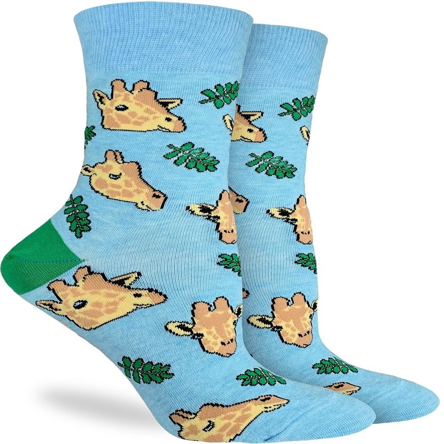 Good Luck Sock Women's Giraffe Heads Socks, Adult, Shoe Size 5-9