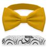 Adam Young Men's Goldish Bow Tie Pre-Tied Style Formal Satin Classic Bowtie for Tuxedo Faux Silk (Large, Gold) view 1