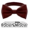 Adam Young Boy's Maroon Red Bow Tie Pre-Tied Style Formal Satin Classic Bowtie for Tuxedo Faux Silk (Medium, Burgundy) view 1