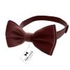 Adam Young Boy's Maroon Red Bow Tie Pre-Tied Style Formal Satin Classic Bowtie for Tuxedo Faux Silk (Medium, Burgundy) view 2