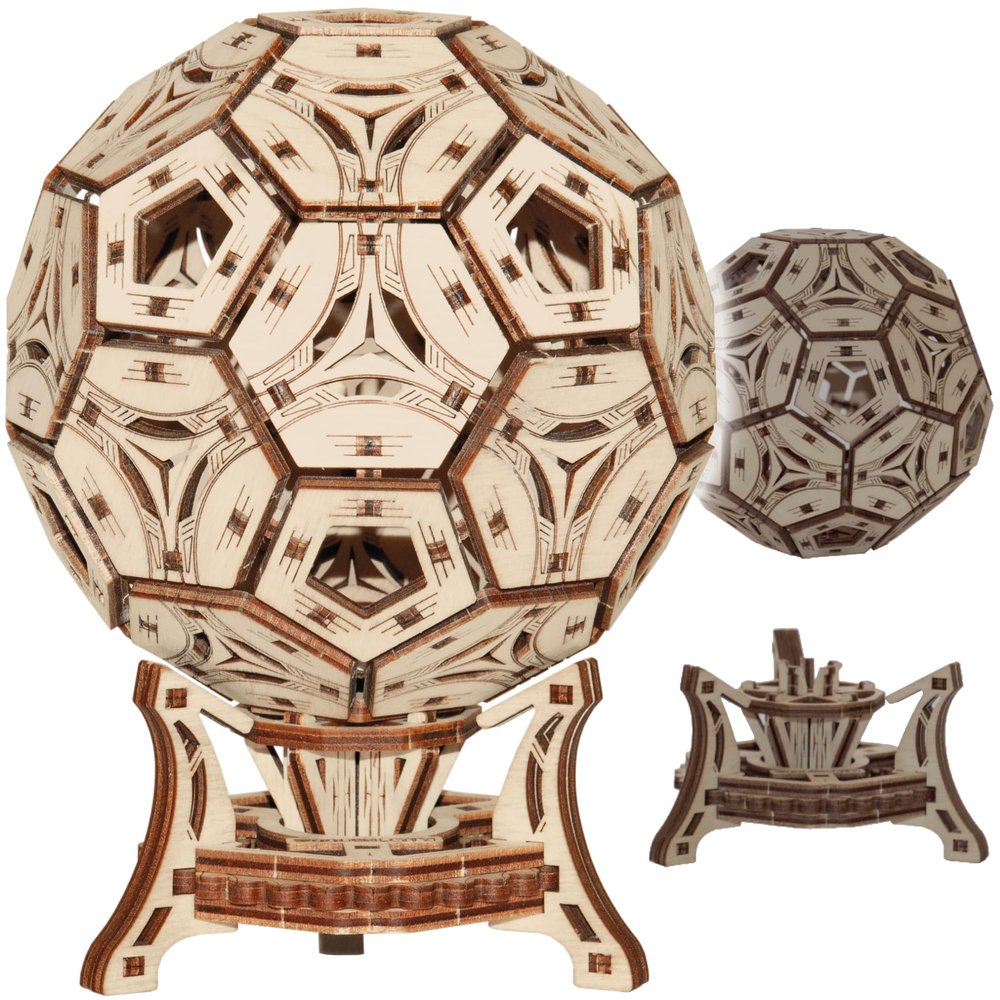 WOODEN.CITY Football Cup 3D Wooden Puzzle for Adults & Teens, Multifunctional Organizer with 175 Pieces, Medium Difficulty, DIY Wooden Soccer Trophy Model Kit for Desk Dcor and Storage