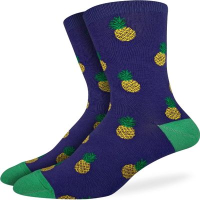 Good Luck Sock Men's Pineapples Socks, Adult, Shoe Size 7-12