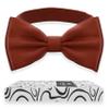 Adam Young Boy's Terracotta Blue Bow Tie Pre-Tied Style Formal Satin Classic Bowtie for Tuxedo Faux Silk (Medium, Rust) view 1