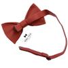 Adam Young Boy's Terracotta Blue Bow Tie Pre-Tied Style Formal Satin Classic Bowtie for Tuxedo Faux Silk (Medium, Rust) view 3