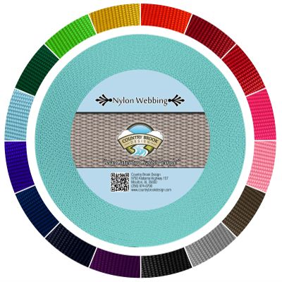 Country Brook Design - 1 1/2 Inch Heavy Duty 100% Real Nylon Webbing - 20+ Vibrant Colors (Light Cyan, 5 Yards)