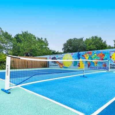 Vermont Procourt Combi Net | Net for Tennis, Badminton, Pickleball & Soccer-Tennis | Portable Badminton Set | Mini Tennis & Badminton Sets for Backyards (10ft Wide (Half Court Pickleball Only))