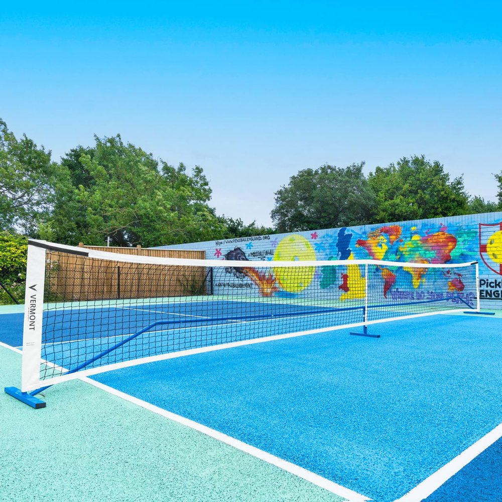 Vermont Procourt Combi Net | Net for Tennis, Badminton, Pickleball & Soccer-Tennis | Portable Badminton Set | Mini Tennis & Badminton Sets for Backyards (10ft Wide (Half Court Pickleball Only))