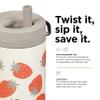 Klean Kanteen TKWide Insulated Bottle  Twist Cap, Steel Straw  Dishwasher  Strawberries 12 oz view 4