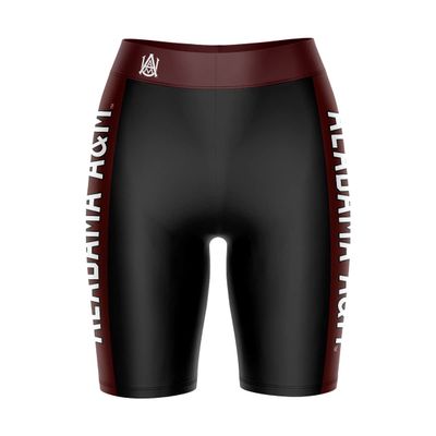 Vive La Fete Alabama A&M Bulldogs Game Day Logo Black & Brown Women's Biker Short 9" Inseam