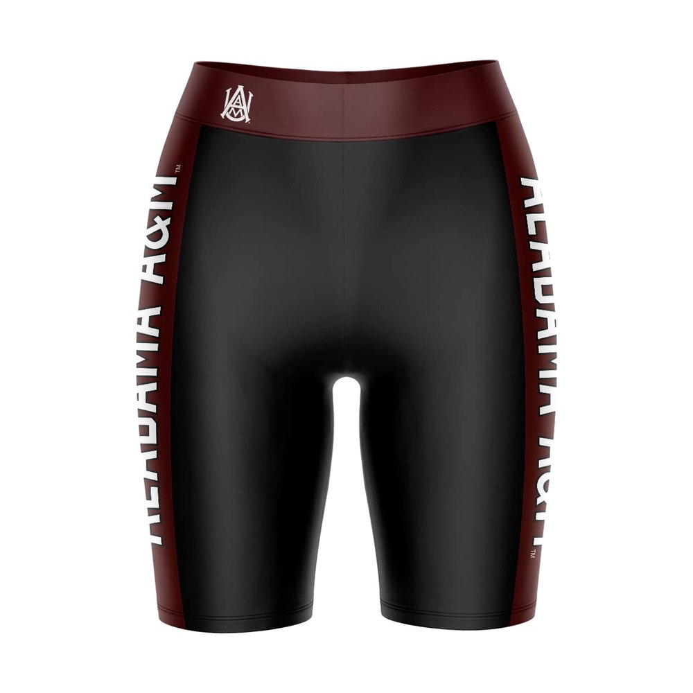 Vive La Fete Alabama A&M Bulldogs Game Day Logo Black & Brown Women's Biker Short 9" Inseam