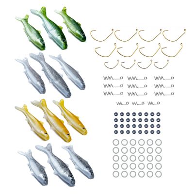 Banjo Minnow Deluxe 102 Piece Soft Fishing Lure Starter Kit