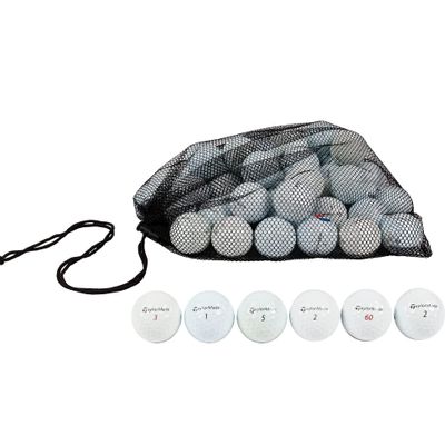 Clean Green Golf Balls 12-48 Recycled Used for Taylormade TP5 Golf Ball Mix - Good Condition Graded Balls - Includes GolfBalls and Mesh Carrying Bag (48)