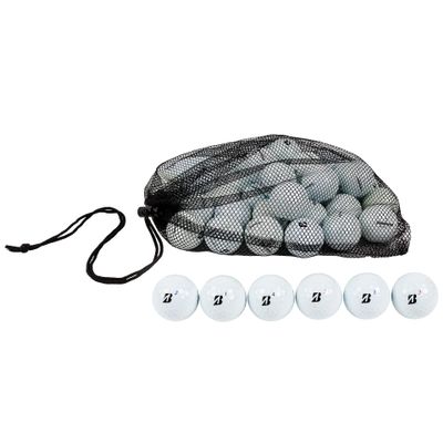 Clean Green Golf Balls 12-48 Recycled Used for Bridgestone Tour Golf Ball Mix - Good Condition Graded Balls - Includes GolfBalls and Mesh Carrying Bag (24)