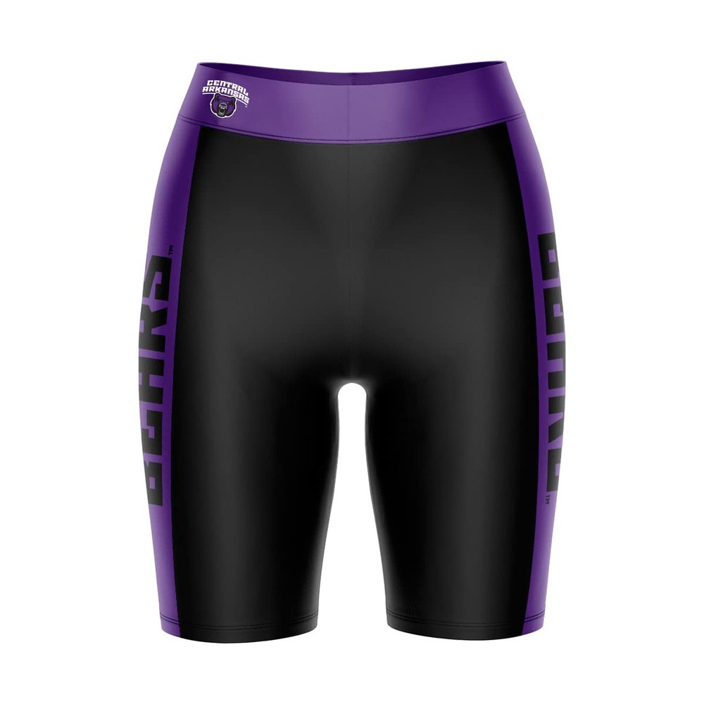 Vive La Fete Central Arkansas Bears Game Day Logo Black & Purple Women's Biker Short 9" Inseam