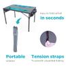 Creative Outdoors Folding Table with Built-in Cooler - Outdoor Portable Camping Table with 4 Cup Holders and Durable Steel Frame - Quality Material (Teal/Gray) view 4