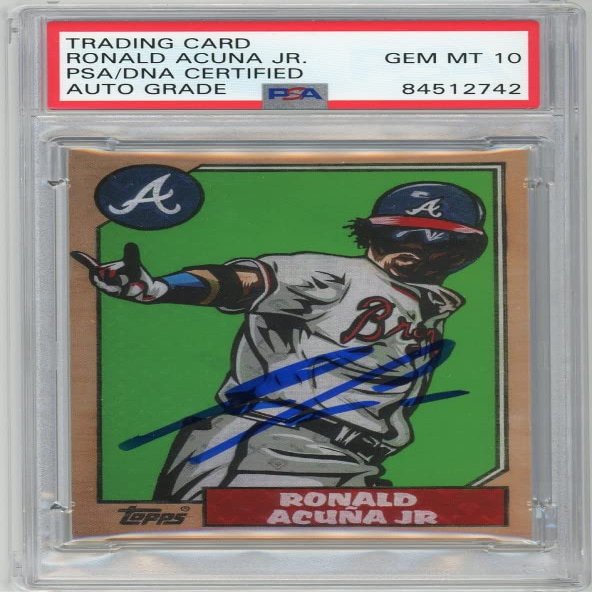 Ronald Acuna Jr 2021 Topps Project 70 Autographed Card #56 - PSA/DNA 10