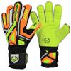 Renegade GK Fury Volt Goalie Gloves with Pro-Tek Finger Spines | 4mm Giga Grip & 4mm Duratek | Neon Yellow, Orange, Black Soccer Goalkeeper Gloves (Size 6, Youth, Flat Gecko Cut, Level 4) view 1