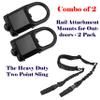 GOTICAL Two Point and Traditional Sling Picatinny Rail Attachment Mounts for Outdoors - 2 Pack (Heavy Duty Two Point Sling) view 2