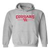 CornBorn Houston Cougars Hoodie Mens - Hooded Fleece Cougars 3-Stripe UH Logo - Gray - 3X view 1