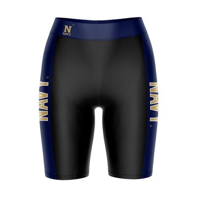Vive La Fete US Naval Naval Academy Game Day Logo Black & Blue Women's Biker Short 9" Inseam