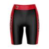 Vive La Fete Northeastern University Huskies Game Day Logo Black & Red Women's Biker Short 9" Inseam view 1