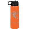 LaserGram Personalized Water Bottle, Bass Fish, Stainless Steel Double Wall Vacuum Insulated with Flip Top Straw, Custom Engraved Gift (20oz / 590ml Orange) view 1