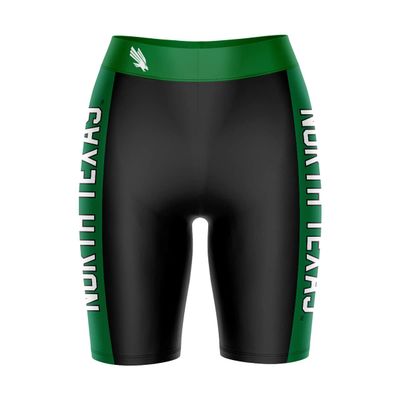 Vive La Fete North Texas Mean Green Game Day Logo Black & Green Women's Biker Short 9" Inseam