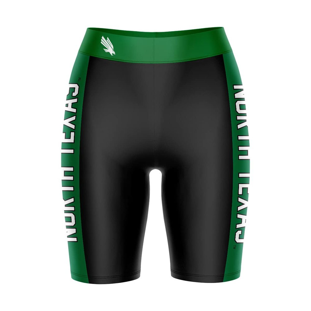 Vive La Fete North Texas Mean Green Game Day Logo Black & Green Women's Biker Short 9" Inseam