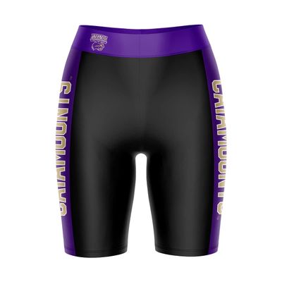 Vive La Fete Western Carolina Catamounts Game Day Logo Black & Purple Women's Biker Short 9" Inseam
