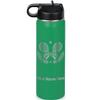 LaserGram Personalized Water Bottle, Tennis Rackets, Stainless Steel Double Wall Vacuum Insulated with Flip Top Straw, Custom Engraved Gift (20oz / 590ml Green)