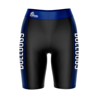 Vive La Fete Drake Bulldogs Game Day Logo Black & Blue Women's Biker Short 9" Inseam