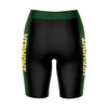 Vive La Fete Vermont Catamounts Game Day Logo Black & Green Women's Biker Short 9" Inseam view 2