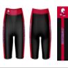 Vive La Fete South Alabama Jaguars Game Day Logo Black & Red Women's Biker Short 9" Inseam view 3