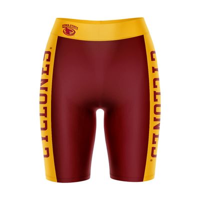 Vive La Fete Iowa State Cyclones Game Day Logo Brown & Yellow Women's Biker Short 9" Inseam