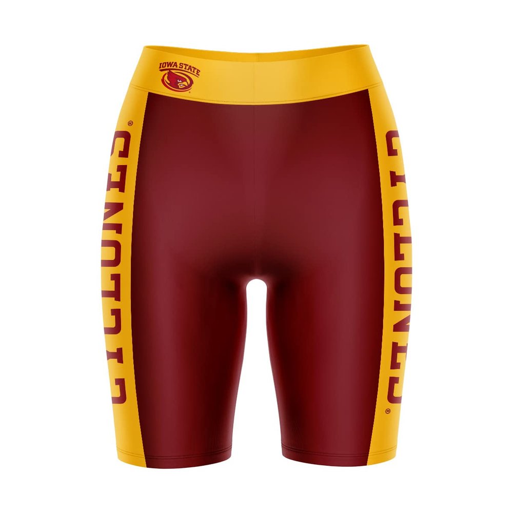Vive La Fete Iowa State Cyclones Game Day Logo Brown & Yellow Women's Biker Short 9" Inseam