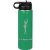 LaserGram Personalized Water Bottle, Ballet Dancer Woman, Stainless Steel Double Wall Vacuum Insulated with Flip Top Straw, Custom Engraved Gift (20oz / 590ml Green)