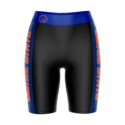 Vive La Fete Boise State Broncos Game Day Logo Black & Blue Women's Biker Short 9" Inseam