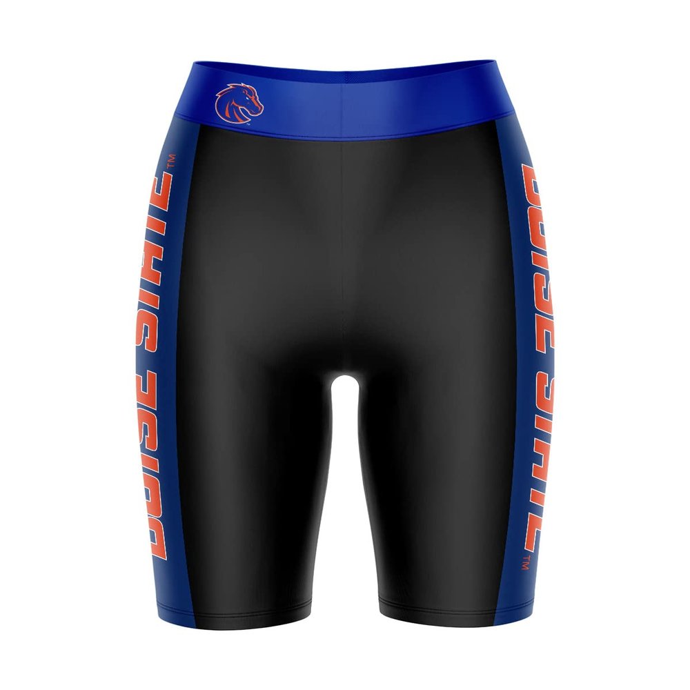 Vive La Fete Boise State Broncos Game Day Logo Black & Blue Women's Biker Short 9" Inseam