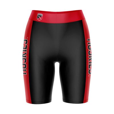 Vive La Fete Northeastern University Huskies Game Day Logo Black & Red Women's Biker Short 9" Inseam