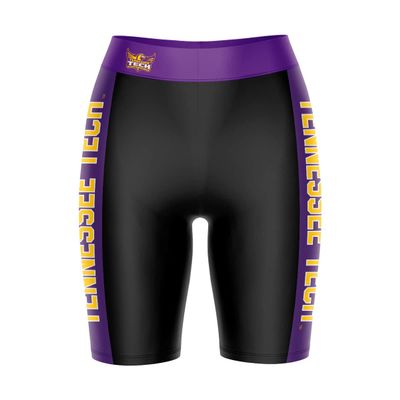 Vive La Fete Tennessee Tech Golden Eagles Game Day Logo Black & Purple Women's Biker Short 9" Inseam
