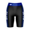 Vive La Fete SMU Mustangs Game Day Logo Black & Blue Women's Biker Short 9" Inseam view 1