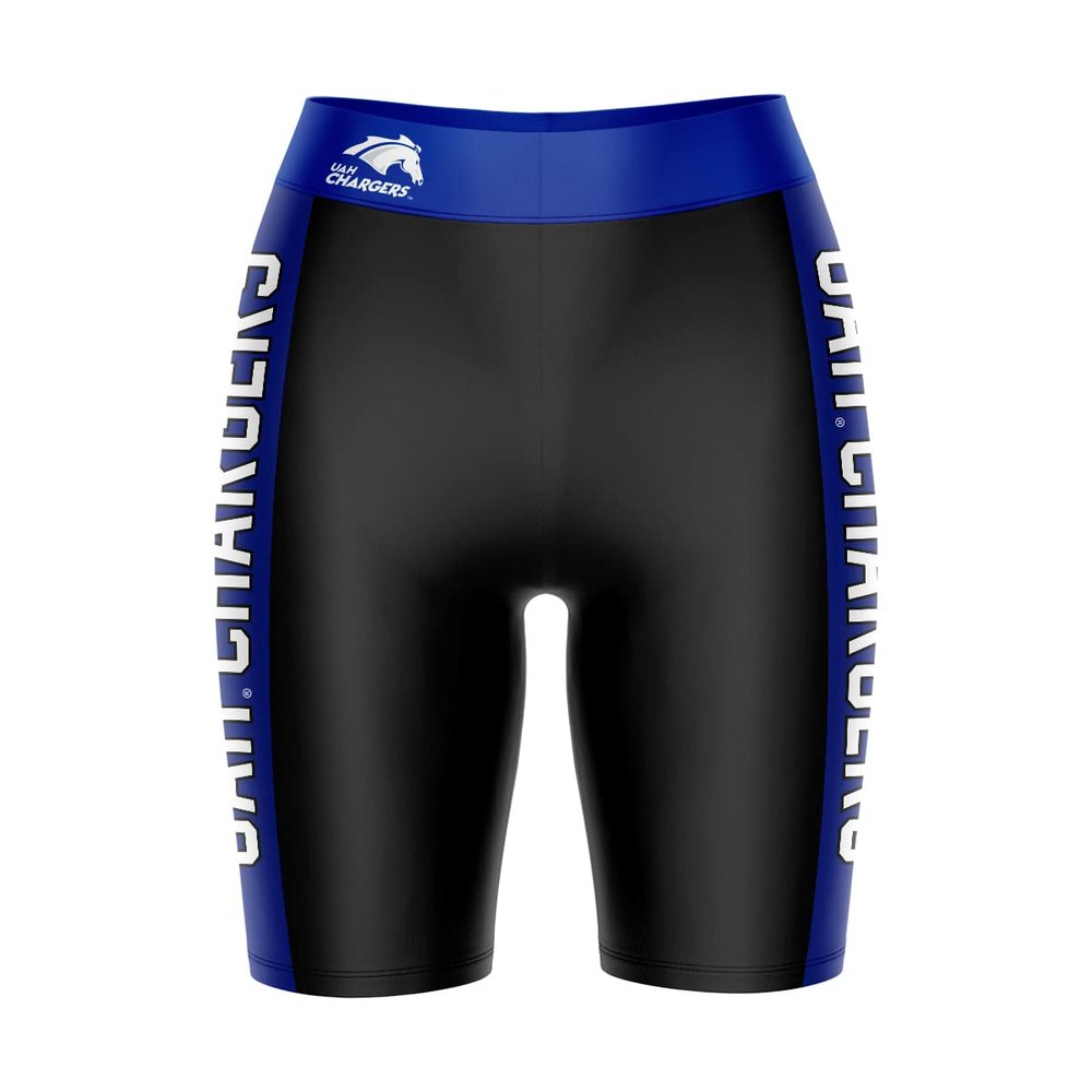 Vive La Fete Alabama at Huntsville Chargers Game Day Logo Black & Blue Women's Biker Short 9" Inseam