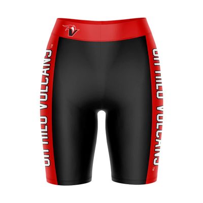 Vive La Fete Hawaii Hilo Vulcans Game Day Logo Black & Red Women's Biker Short 9" Inseam
