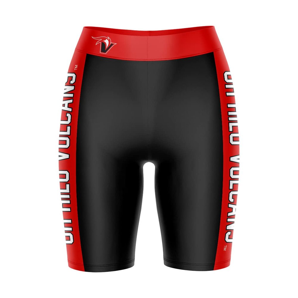 Vive La Fete Hawaii Hilo Vulcans Game Day Logo Black & Red Women's Biker Short 9" Inseam
