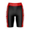 Vive La Fete Hawaii Hilo Vulcans Game Day Logo Black & Red Women's Biker Short 9" Inseam view 1