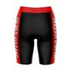 Vive La Fete Hawaii Hilo Vulcans Game Day Logo Black & Red Women's Biker Short 9" Inseam view 2