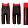 Vive La Fete Hawaii Hilo Vulcans Game Day Logo Black & Red Women's Biker Short 9" Inseam view 3